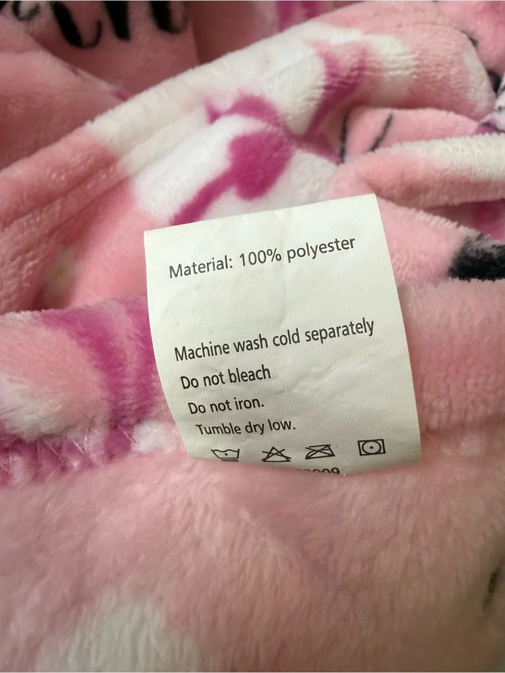cat throw blanket with pink, black princess and rainbows on it  sz(60 in x 90in